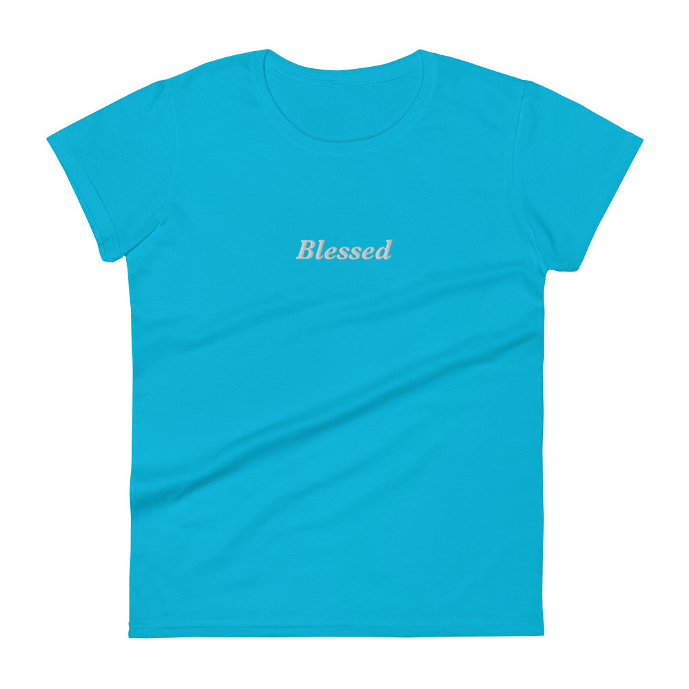 "Blessed" Embroidered Women's Short Sleeve T-shirt