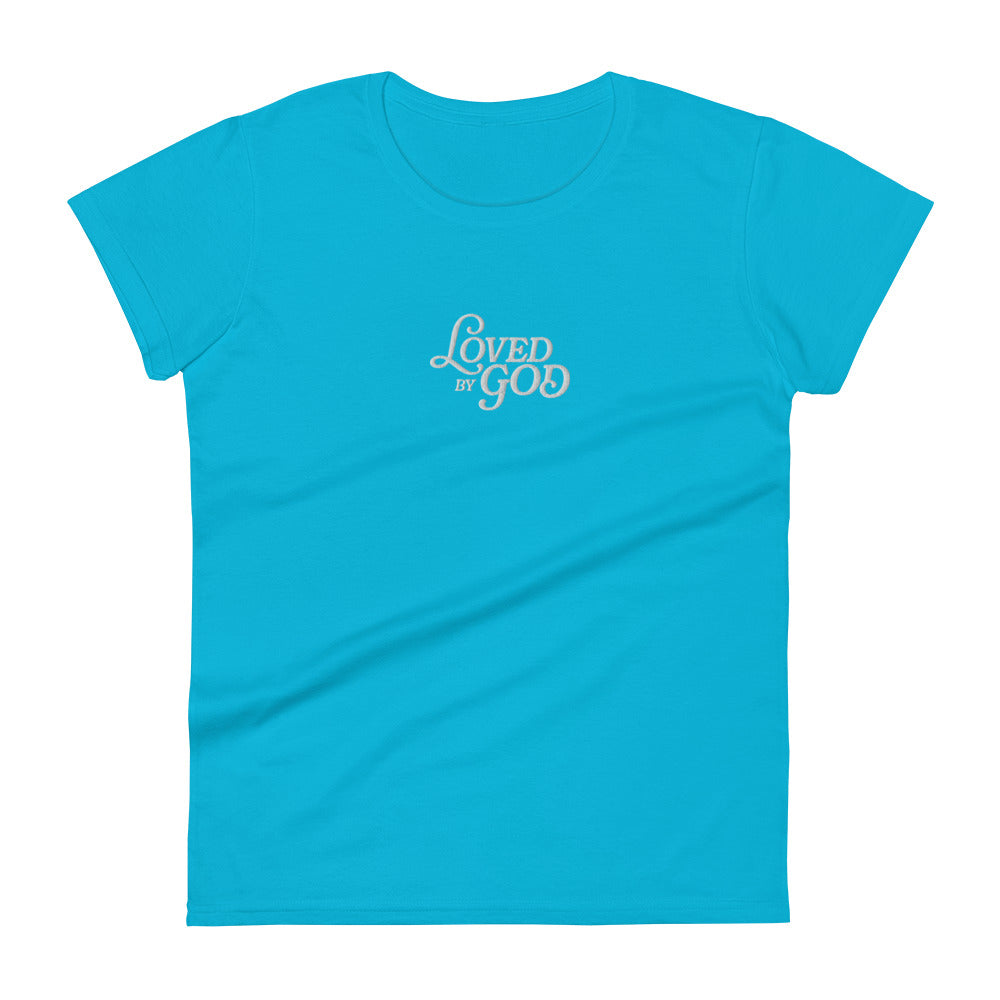 " Loved by God" Embroidered Short Sleeve T-shirt