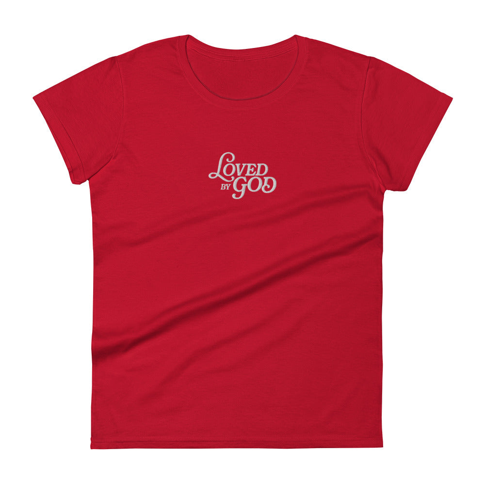 " Loved by God" Embroidered Short Sleeve T-shirt