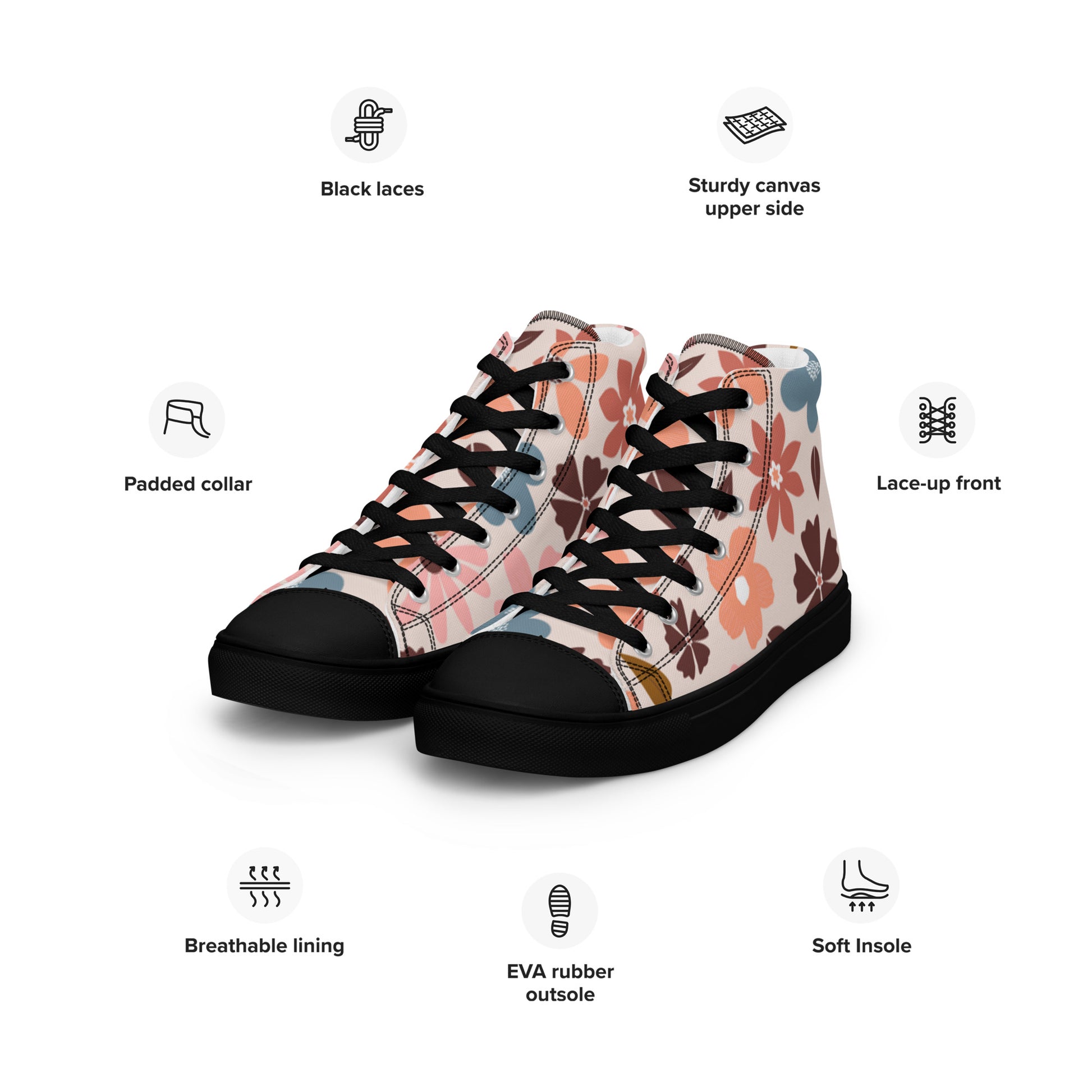 "Flowery Scene" Women’s High Top Canvas