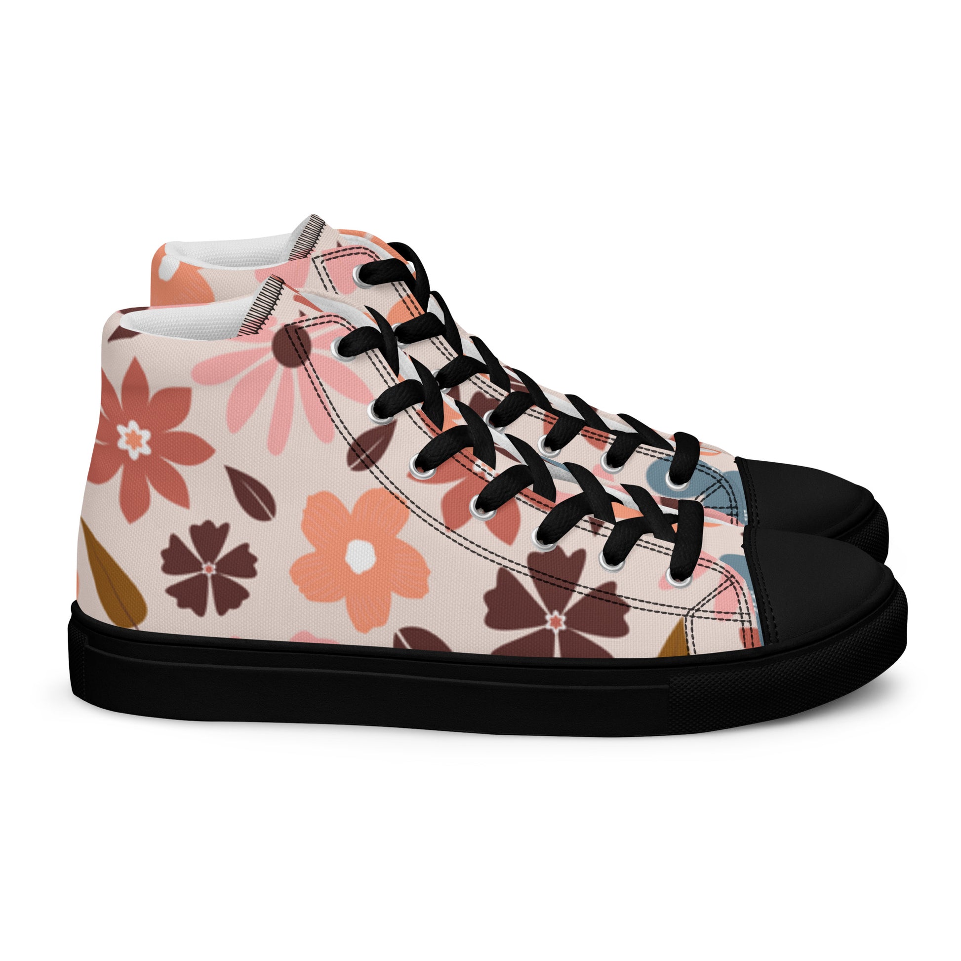 "Flowery Scene" Women’s High Top Canvas