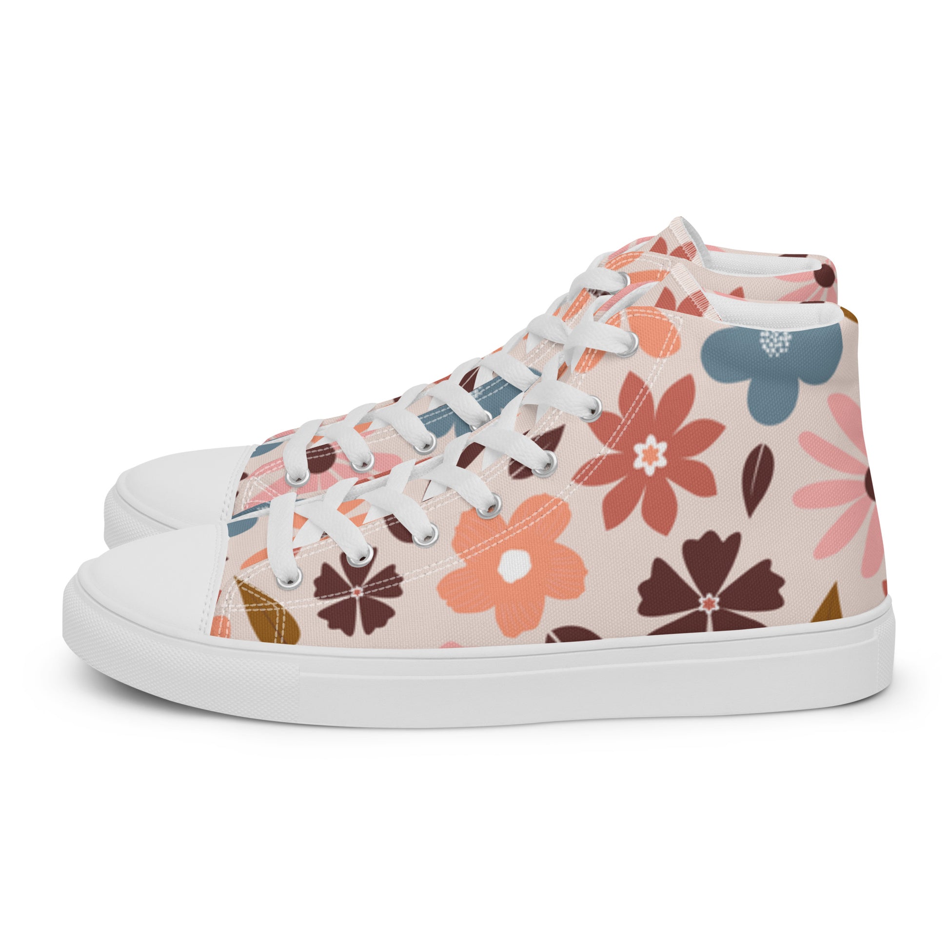 "Flowery Scene" Women’s High Top Canvas