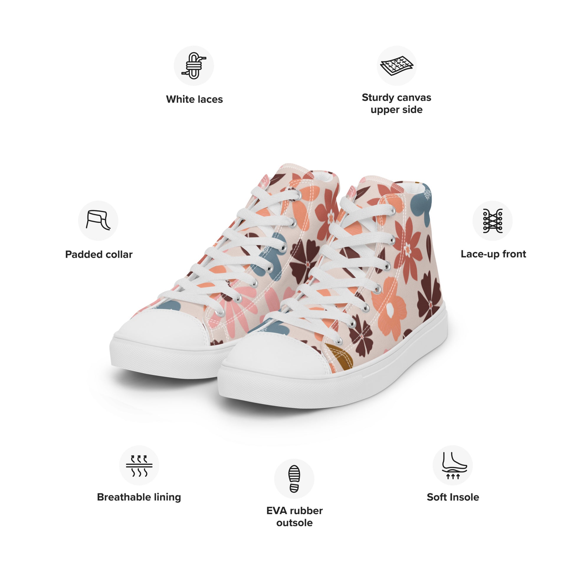 "Flowery Scene" Women’s High Top Canvas