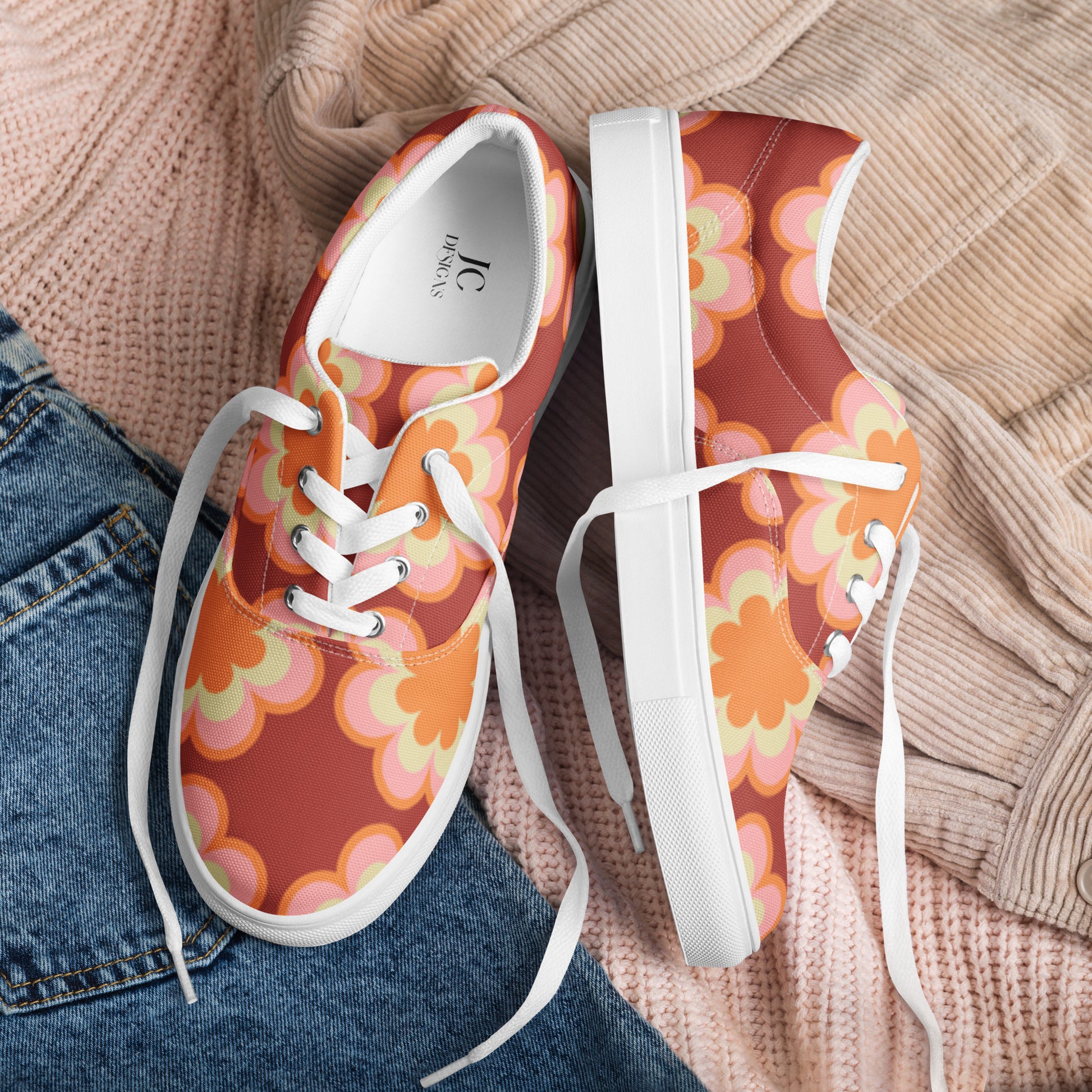 "Oh The Roses..." Women’s Lace-up Canvas