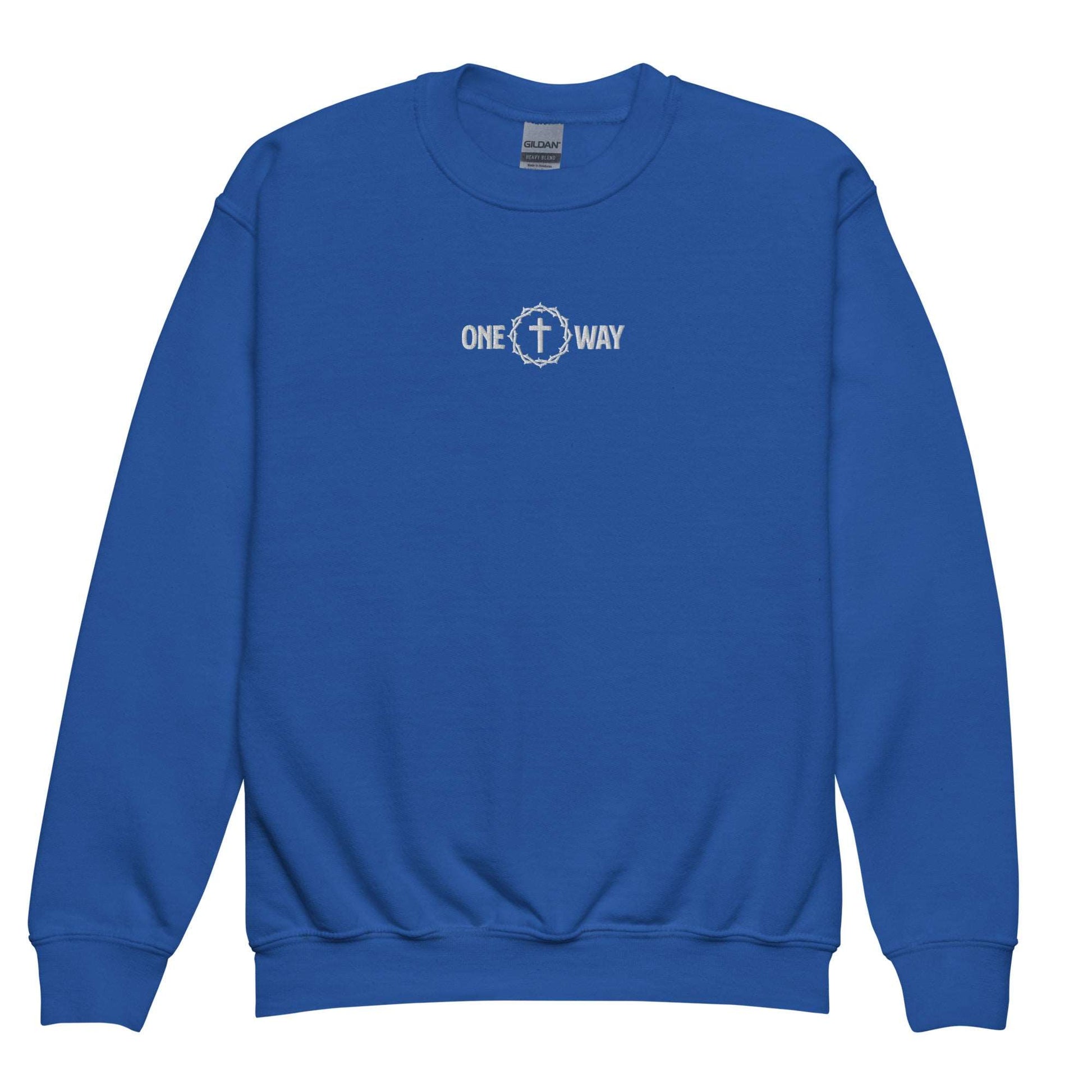 One Way Embroidered Youth Sweatshirt